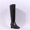 Pedro Anton Xavia Low Heel Long Boot - Brown Croc